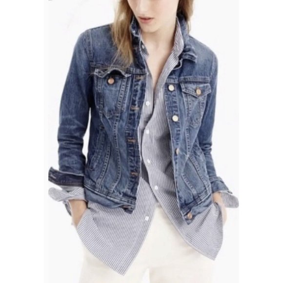 J. Crew Jackets & Blazers - J. CREW Women's Indigo Denim Jean Jacket Button Up Pockets Classic #32445
